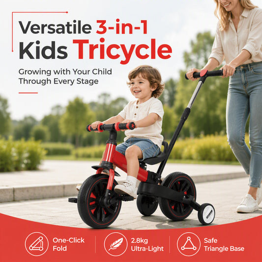 🚲 LIMITED-TIME 50% OFF! 💥3-in-1 Tricycle & Balance Bike for Kids – Playful, Stable & Adaptable 👶✨