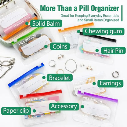 🏆Last Day Promotion 50% OFF💊A8 Waterproof Pill Pouch Set – 7 to 14 Days of Meds & Vitamins💧Waterproof & Crush-Resistant Shell