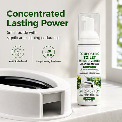 🚽 Foaming Toilet Cleaner Mousse, Eco‑Friendly Composting Toilet Foam Cleaner, Odor Neutralizing Mousse for Mineral Buildup & Urine Diverter Deep Cleaning