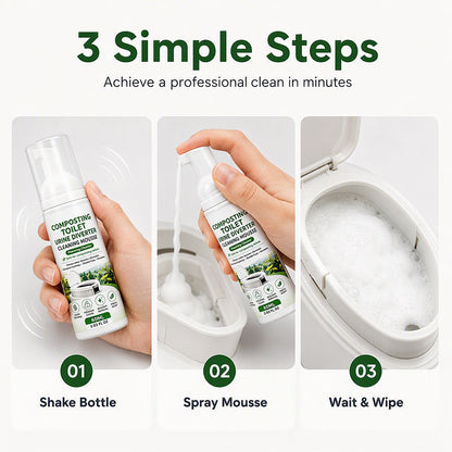 🚽 Foaming Toilet Cleaner Mousse, Eco‑Friendly Composting Toilet Foam Cleaner, Odor Neutralizing Mousse for Mineral Buildup & Urine Diverter Deep Cleaning