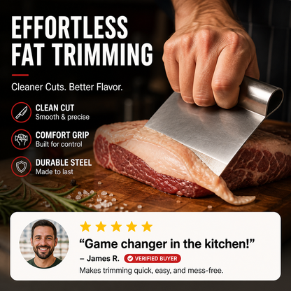 🥩 Ergonomic Curved Meat Scraper for Fat & Fascia Removal