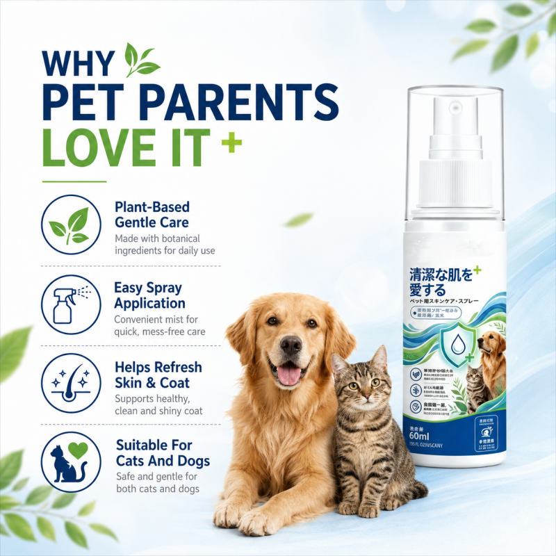 Gentle Pet Care Spray for Cats and Dogs