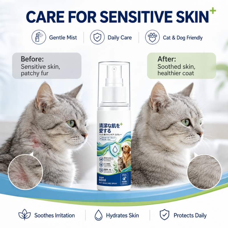 Gentle Pet Care Spray for Cats and Dogs