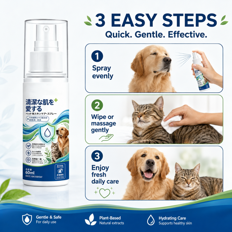 Gentle Pet Care Spray for Cats and Dogs