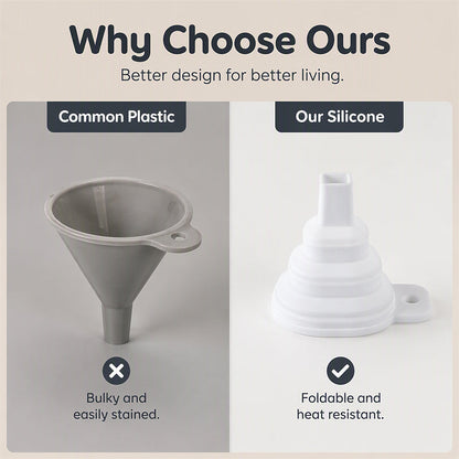 Foldable Silicone Collapsible Wide Mouth Funnel