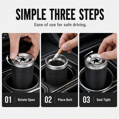 🎉 2026 SaleRotating Car Ashtray with Ceramic Inner Liner