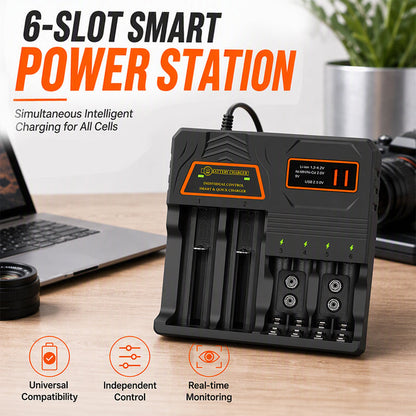Smart Multi-Slot Rechargeable Battery Charger