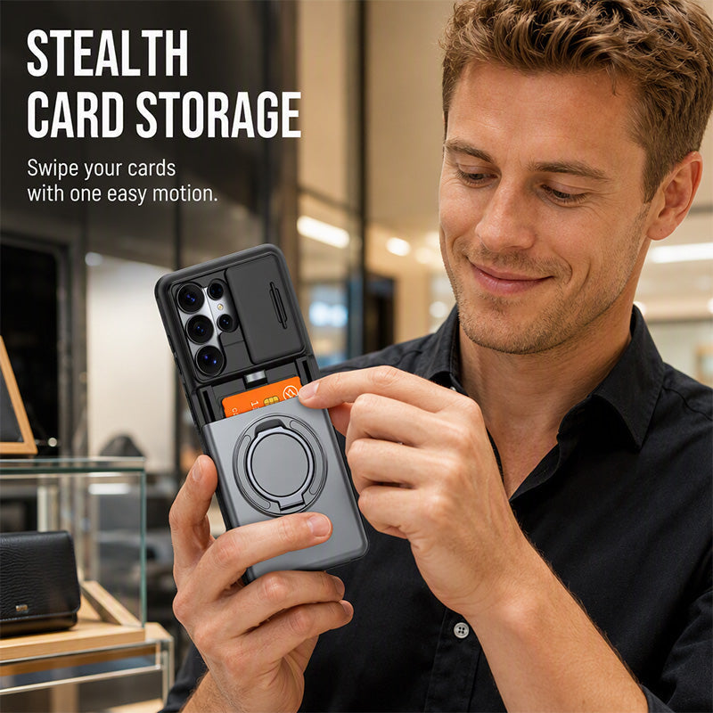 2-in-1 Shockproof Phone Case with Hidden Card Holder