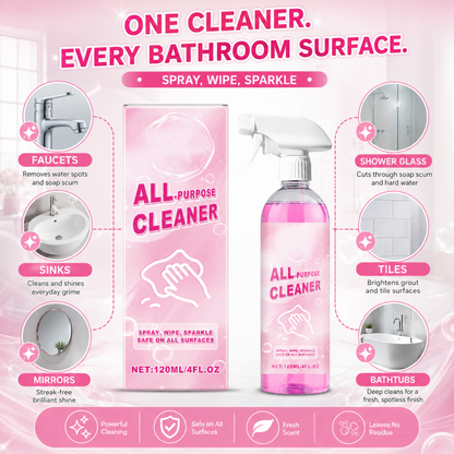 🛁50% OFF NOW! All‑Purpose Bathroom Cleaner Spray, Powerful Multi‑Surface Bathroom Stain Remover, Effectively Remove Soap Scum, Water Residue & Limescale for Tub, Sink & Tile