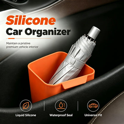 🚗50% OFF NOW! Silicone Car Door Organizer Bin, Waterproof Universal Car Door Side Storage Holder, Liquid‑Silicone Car Interior Caddy for Umbrella, Trash, Small Accessories