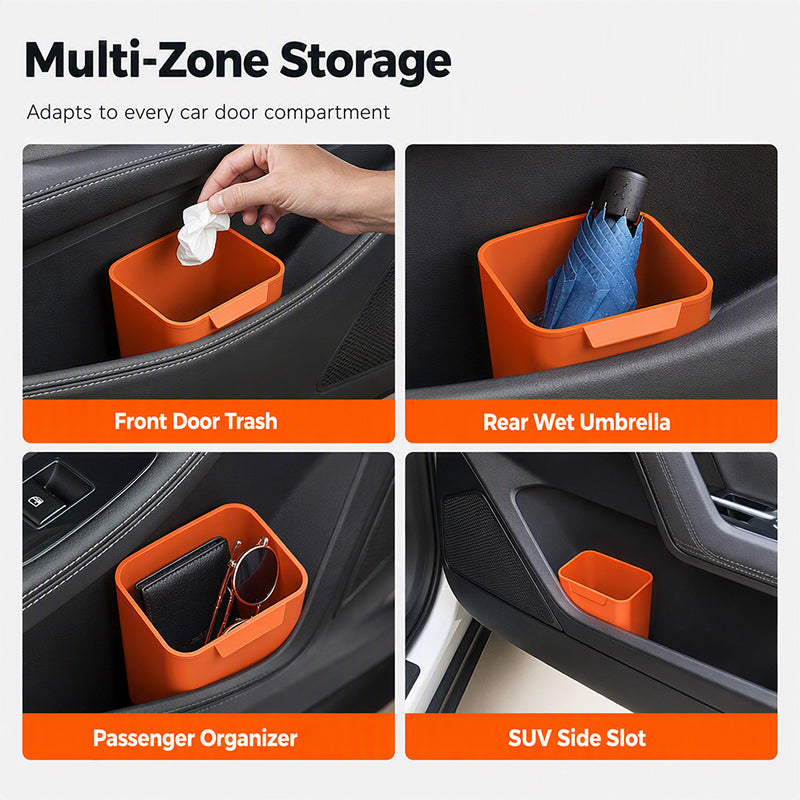 🚗50% OFF NOW! Silicone Car Door Organizer Bin, Waterproof Universal Car Door Side Storage Holder, Liquid‑Silicone Car Interior Caddy for Umbrella, Trash, Small Accessories