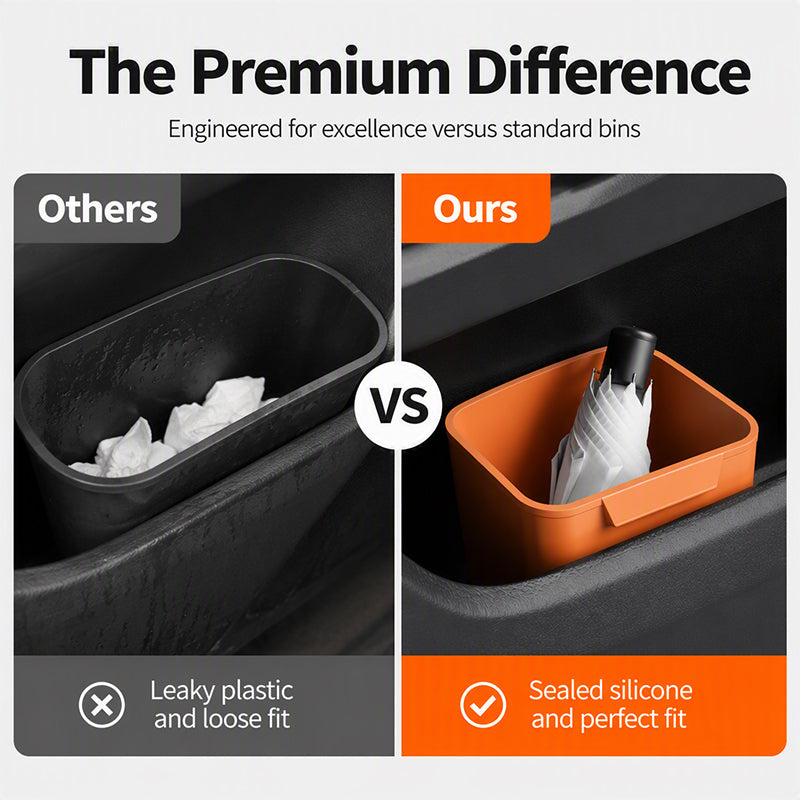 🚗50% OFF NOW! Silicone Car Door Organizer Bin, Waterproof Universal Car Door Side Storage Holder, Liquid‑Silicone Car Interior Caddy for Umbrella, Trash, Small Accessories