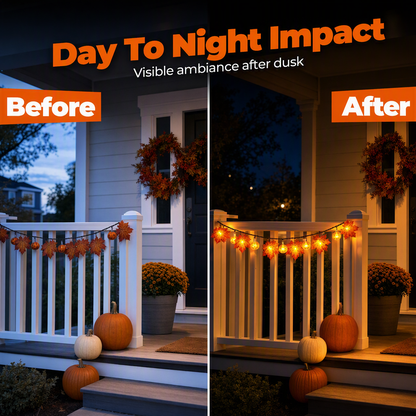 LED Maple Leaf Pumpkin String Lights