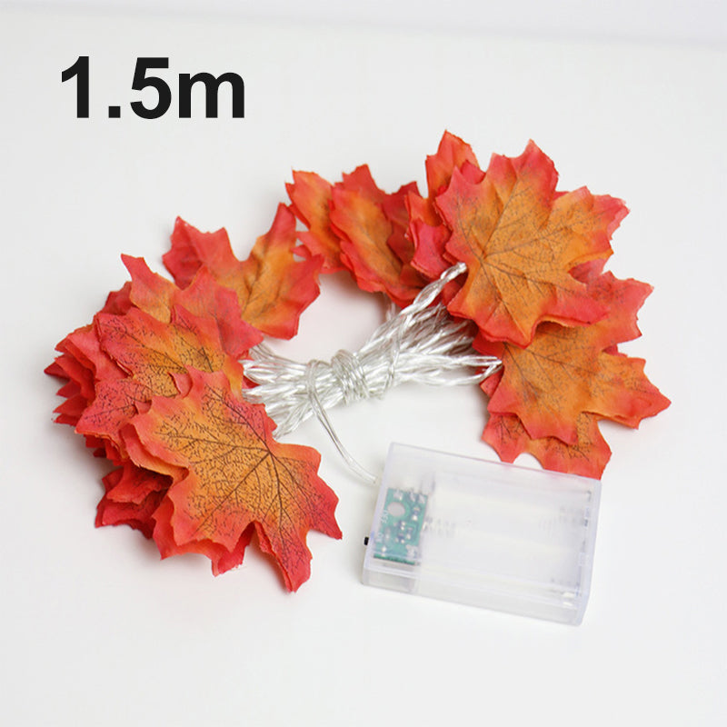 LED Maple Leaf Pumpkin String Lights