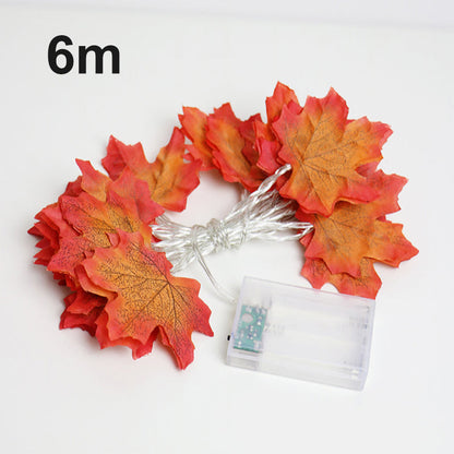LED Maple Leaf Pumpkin String Lights