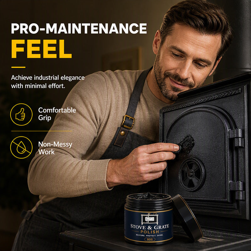 Cast Iron Stove Polish with Sponge 