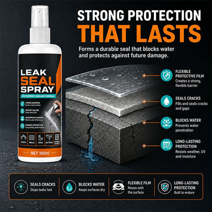 🏆 Last Day Special Price $13.99! 💧Buy 2 Get 1 Free🎁Portable Instant Leak Sealant Spray, Strong Adhesion Waterproof Sealing Spray