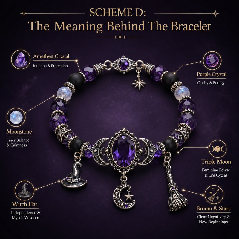💜 Gothic Purple Rhinestone Halloween Bracelet
