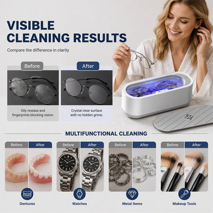 🔥LAST DAY SALE ONLY ￡7.99!!✨50K+ SOLD!🎁Multifunctional Ultrasonic Cleaner for Jewelry, Watches & Dentures, 3W Cordless Deep Cleaning