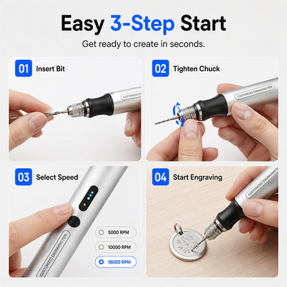 🖊️ Mini Cordless Electric Engraving Pen – Portable Precision Engraving Tool
