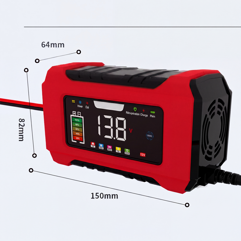 🔋 50% OFF NOW! 🚗 Smart Car Battery Charger – 9-Stage Charging, Pulse Repair & LCD Display – 12V 6A for Lead-Acid Batteries 🛡️