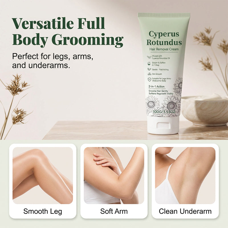 🌿50% OFF NOW! Silk‑Smooth Hair Removal Cream – Gentle Depilatory Cream & Softens Hair Regrowth, Botanical Infused Painless Hair Remover for Body Legs Arms Bikini Area for Sensitive Skin