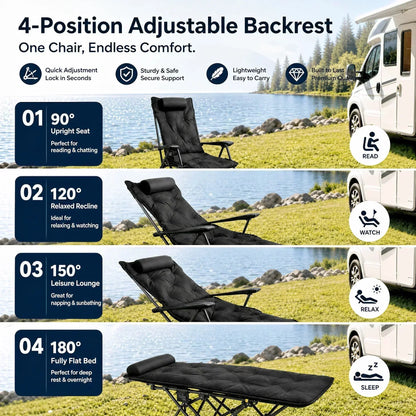 🏆 LIMITED-TIME 50% OFF!🪑 Portable, adjustable folding chair for outdoor use – Lightweight, sturdy & versatile 🏕️✨