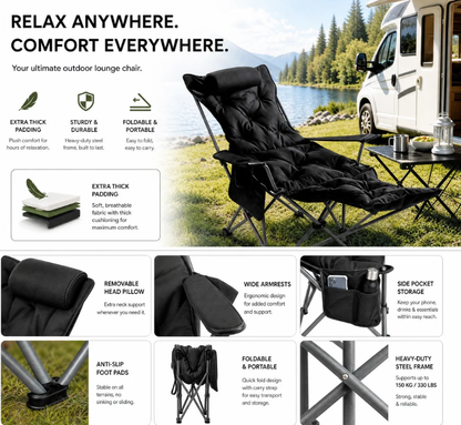 🏆 LIMITED-TIME 50% OFF!🪑 Portable, adjustable folding chair for outdoor use – Lightweight, sturdy & versatile 🏕️✨
