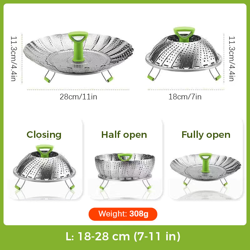 🍲50% OFF NOW!Stainless Steel Expandable Steamer Basket