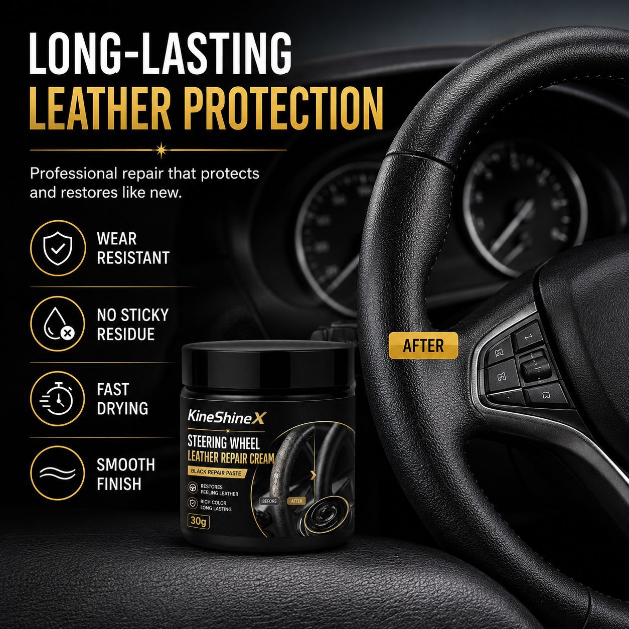 🔥Last day of the limited-time 50% off sale!🔥Leather Repair Cream for Steering Wheels