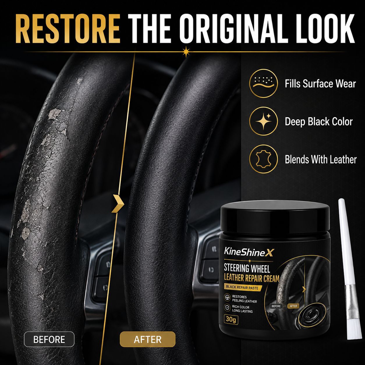 🔥Last day of the limited-time 50% off sale!🔥Leather Repair Cream for Steering Wheels