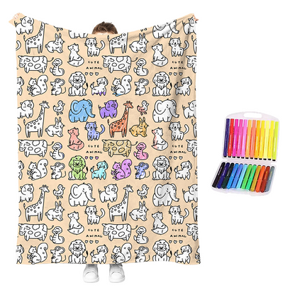 Creative Cozy Coloring Blanket Kit