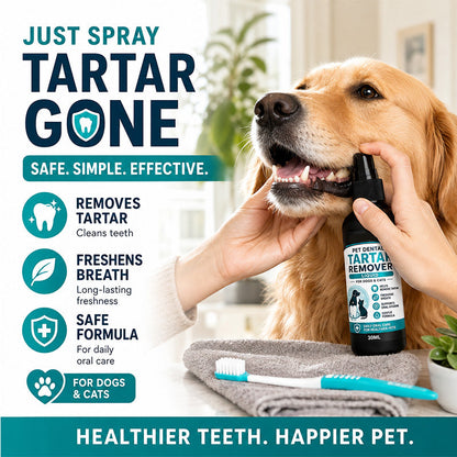 🐾50% OFF NOW! Gentle Pet Dental Cleaning Spray‑ Vet‑Formulated Tartar Remover Spray for Dogs & Cats, Safe Oral Care Solution to Eliminate Bad Breath & Reduce Plaque