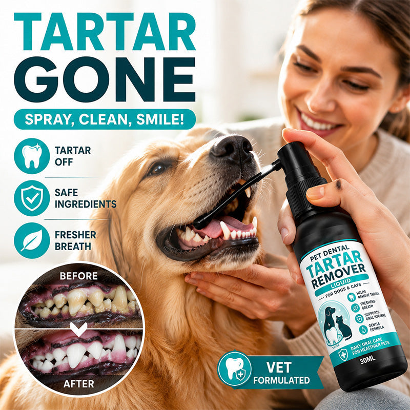 🐾50% OFF NOW! Gentle Pet Dental Cleaning Spray‑ Vet‑Formulated Tartar Remover Spray for Dogs & Cats, Safe Oral Care Solution to Eliminate Bad Breath & Reduce Plaque