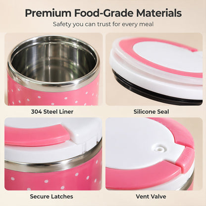🍱 Insulated Stainless Lunch Box | 1–3 Layers