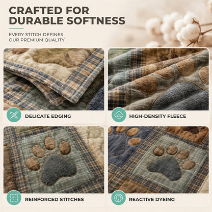 🐾 50% OFF! 🧸 Cute Paw Print Soft Flannel Blanket — Cosy Comfort for Chilly Days ✨
