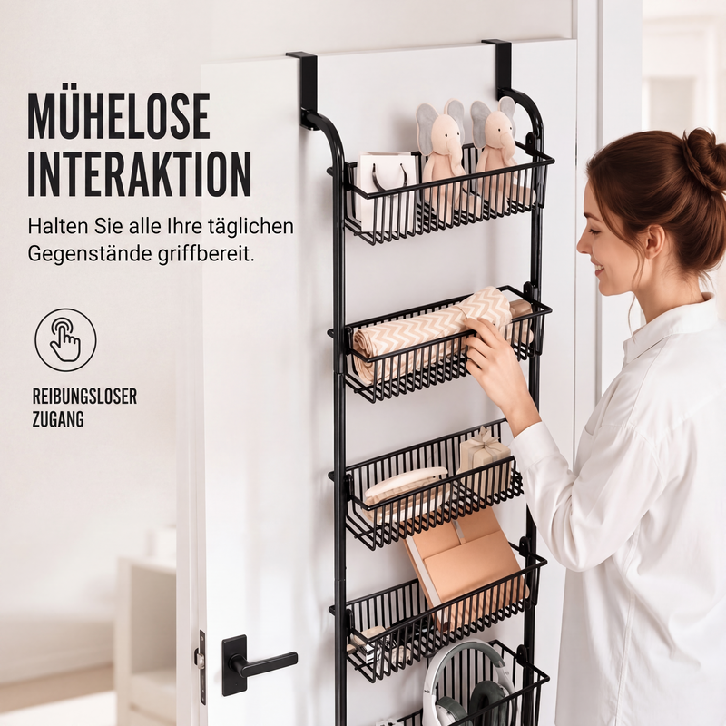 🚪 50% OFF! ✨ Over the Door Hanging Organizer – Drill-Free Installation, Multi-Tier Carbon Steel Baskets & Space-Saving Design – Practical Storage for Any Room 🧺