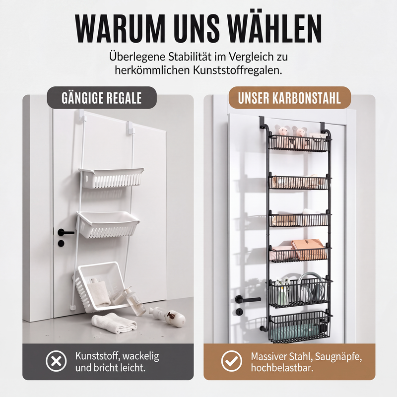 🚪 50% OFF! ✨ Over the Door Hanging Organizer – Drill-Free Installation, Multi-Tier Carbon Steel Baskets & Space-Saving Design – Practical Storage for Any Room 🧺