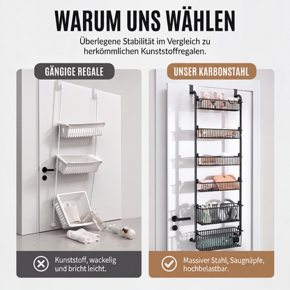 🚪 50% OFF! ✨ Over the Door Hanging Organizer – Drill-Free Installation, Multi-Tier Carbon Steel Baskets & Space-Saving Design – Practical Storage for Any Room 🧺
