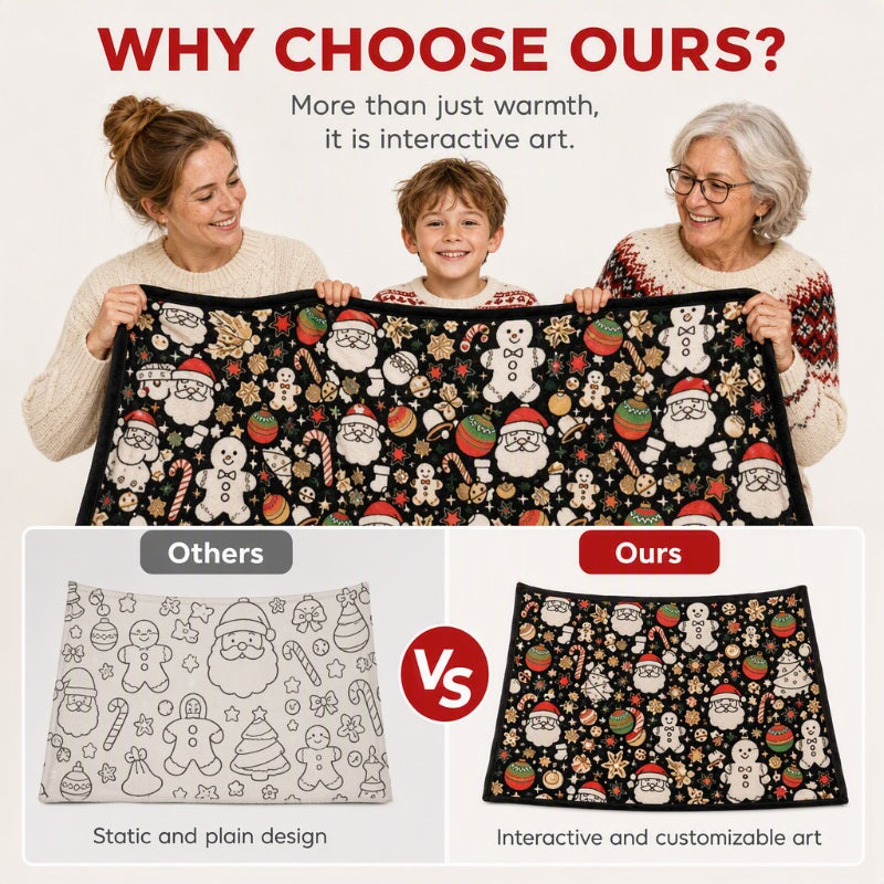 🎅Early Christmas Gift 60% OFF🎄🎨Family DIY Coloring Blanket for All Ages🎁Perfect Gift For Family & Friends