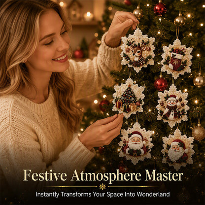 🎄50% OFF NOW! Christmas DIY Painting Hanging Ornaments Set‑5D Pearl Rhinestone DIY Christmas Tree Decorations, Festive Handmade Craft Kit for Holiday Home Decor