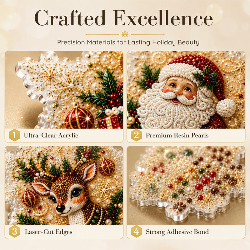 🎄50% OFF NOW! Christmas DIY Painting Hanging Ornaments Set‑5D Pearl Rhinestone DIY Christmas Tree Decorations, Festive Handmade Craft Kit for Holiday Home Decor