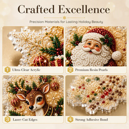🎄50% OFF NOW! Christmas DIY Painting Hanging Ornaments Set‑5D Pearl Rhinestone DIY Christmas Tree Decorations, Festive Handmade Craft Kit for Holiday Home Decor