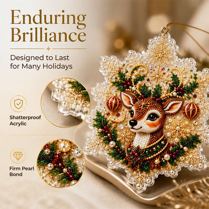 🎄50% OFF NOW! Christmas DIY Painting Hanging Ornaments Set‑5D Pearl Rhinestone DIY Christmas Tree Decorations, Festive Handmade Craft Kit for Holiday Home Decor
