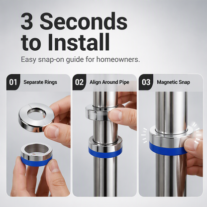 Cover Pipe Gaps Instantly! No-Tool Magnetic Split Ring