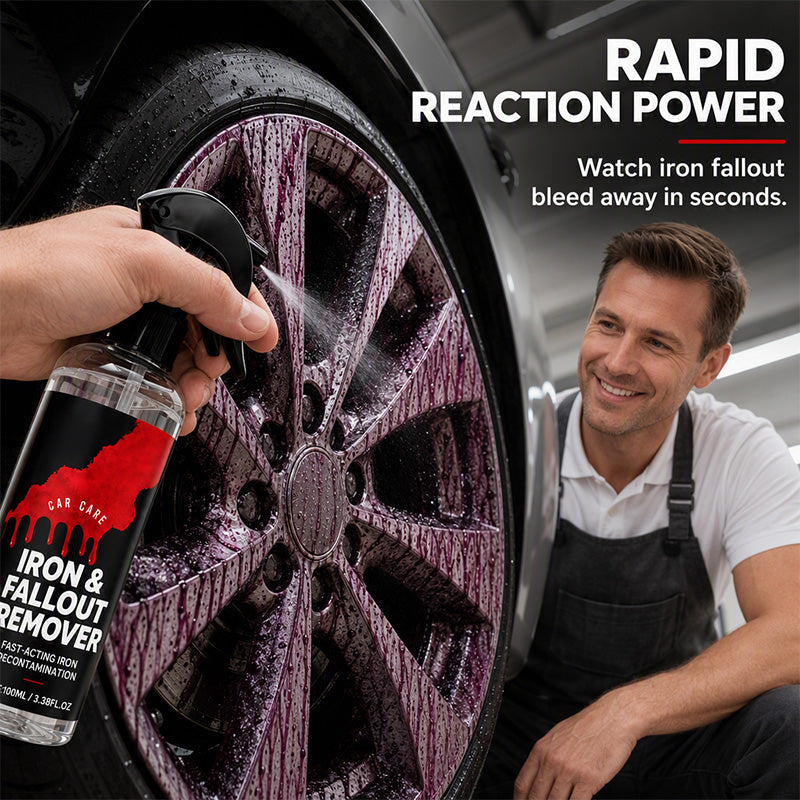 🚗50% OFF NOW! Fast-Acting Car Iron and Fallout Remover Spray‑pH Neutral Wheel & Paint Decontamination Spray, Dissolves Brake Dust, Rust Spots & Metal Particles