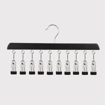Hang 10 Items Instantly! No-Slip Wooden Multi-Clip Organizer