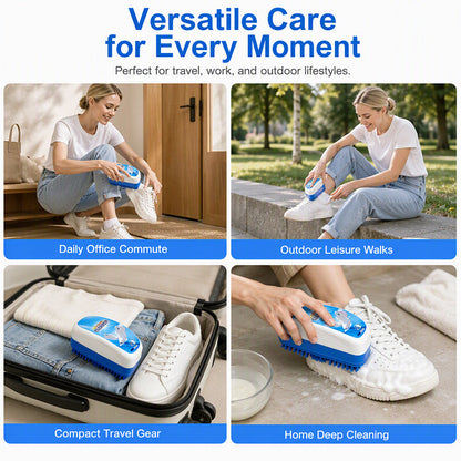 ⏰All-in-One Shoe Cleaning Brush with Built-In Cleaner