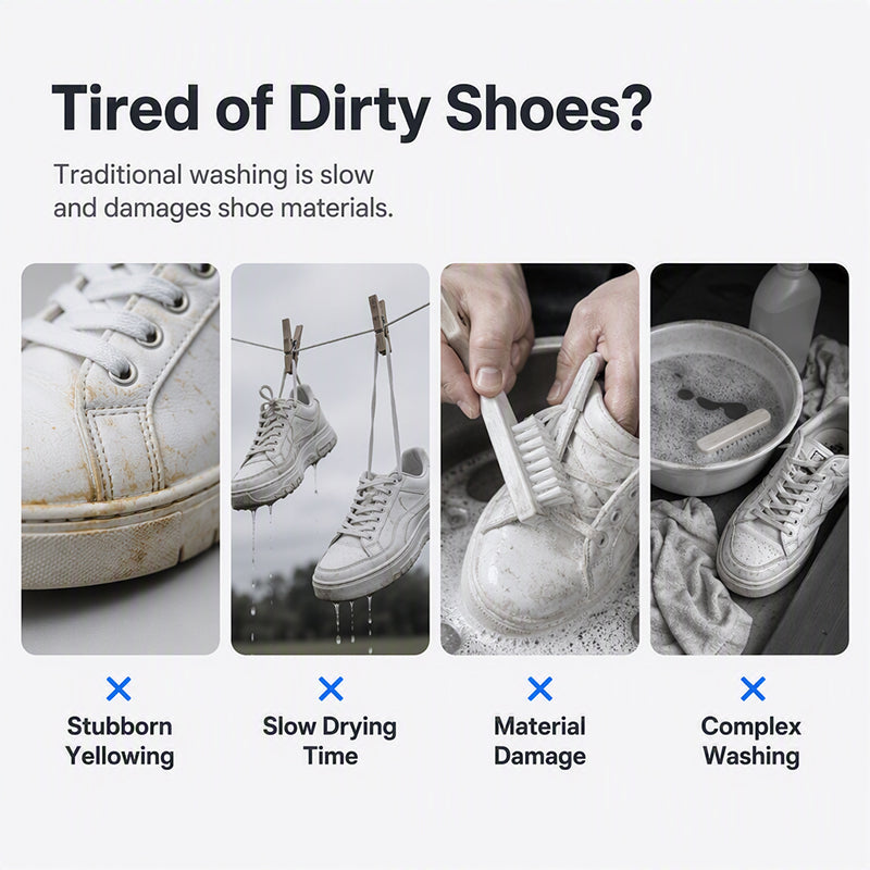⏰All-in-One Shoe Cleaning Brush with Built-In Cleaner