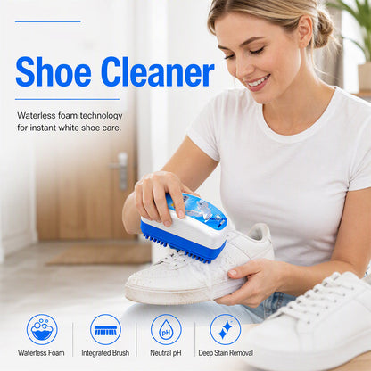 ⏰All-in-One Shoe Cleaning Brush with Built-In Cleaner